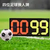 Placa de Substituição de Futebol com Quatro Cartões Manuais Dupla Face para Uso do Árbitro em Partidas de Futebol, Design Fluorescente