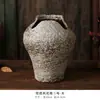 Vaso de Cerâmica Estilo Wabi-Sabi Retrô para Entrada de Casa, Gabinete de TV, Pote Manchado de Grés Antigo, Decoração para Arranjo de Flores de Pousada, Enfeites
