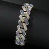 Pulseira corrente cubana full diamond pulseira pulseira da moda europeia e americana hip hop pulseira masculina legal pulseira