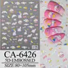 2025 Nueva Calcomanía para Uñas 5D Estampada Estéreo Dibujos Animados Animal Pequeño Flor de Amor Mariposa Adhesivo para Uñas Adhesivo