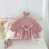 Novedad de Otoño 2026: Elegante Vestido Pomposo para Bebé Niña, Mameluco de Bebé de un Año con Lazo, Conjunto de Princesa para Primer Mes