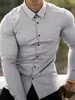 Camisas Casuais Masculinas da Amazon para Compras Internacionais, Sem Ferro, Esportivas, Fitness, de Negócios, Primavera e Outono, Camisas Masculinas de Manga Longa Antirrugas