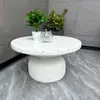 Mesa de Centro Redonda de Fibra de Vidrio Mesa Auxiliar para Apartamentos Pequeños, Simple y Lujosa, Mesa de Ocio para Balcón Exterior, Impermeable