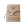 Amazon WISH Explosiones Calientes Pulsera Elástica de Doce Constelaciones Piedra Ojo de Tigre Ágata Pulsera de Cuentas de Color Mixto Tarjeta