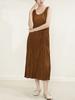 Miyake Vestido sin mangas adelgazante plisado de alta gama a la moda para mujer, verano nuevo, vestido de chaleco elegante y suave con tirantes