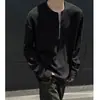 Camiseta de Manga Larga Gris Waffle con Media Cremallera para Hombre, Sudadera Deportiva de Fitness para Primavera y Otoño, Camiseta Base Estilo Americano