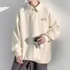 Sudadera con capucha de solapa para hombre, estilo retro americano de alta gama para primavera y otoño, holgada, casual, versátil para pareja, parte superior, polo