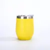Suministro Directo Transfronterizo Taza Forma U Cáscara de Huevo 12oz Acero Inoxidable 304 Plástico Pulverizado Taza Térmica Swig Compacta Creativa Copa de Vino Tinto