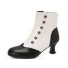 Botas a juego estilo retro con remaches, botas romanas, tacón medio grueso, botas Martin, botas Brock para mujer, tallas grandes 40-50, comercio exterior