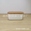 Fabricantes de latas selladas de cerámica suministran al por mayor caja rectangular para conservación de alimentos con tapa de bambú anillo de silicona se puede hacer de cerámica Caja para Mantequilla