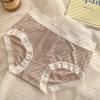 Calça de Semana Ultra Fina de Verão Seda Brilhante Fresca Xadrez Tridimensional Roupa Íntima Alta Elasticidade e Conforto Forro de Algodão Roupa Íntima Feminina 100% Algodão