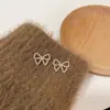 Pendientes de Botón con Lazo y Perla de Temperamento Suave Estilo Coreano Aguja de Plata S925 Diseño de Nicho Exquisitos Accesorios para Pendientes