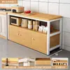 Cozinha rack multifuncional armário chão mesa de corte bancada multicamadas armário de armazenamento para micro-ondas armário lateral estreito