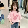 Camiseta de Algodón Puro de Manga Corta, Corte Holgado y Moderno, Ropa de Verano para Bebé y Niños, Nuevo Estilo 2026, Top de Media Manga para Niñas, Moda de Verano