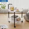 Carrito de Mesa de Centro Móvil, Mini Mesa para Sofá de Sala de Estar, Mesa con Ruedas y Estante de Almacenamiento para el Hogar, Carrito de Comedor Nórdico