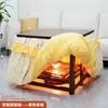 Mesa Cuadrada Plegable Calefactora para Uso Doméstico, Base para Fogata, Mesa de Comedor Marrón de 80 cm, Mesa Kang, Mesa de Café para Sala de Estar