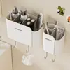 Caja de almacenamiento de pared sin taladro para cocina y baño, estante de drenaje de pared