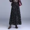 Falda de Malla A-line con Dobladillo Oversize, Estampado Digital de Lunares, Otoño/Invierno 2026, Adelgazante, Nueva Falda Media Versátil Primavera/Otoño