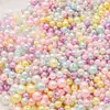 3-8mm ABS Furo Reto Pérolas de Imitação Redondas Contas Artesanais DIY Pulseira Colar Materiais para Miçangas Acessórios de Vestuário