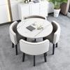 Mesa de comedor plegable para el hogar, mesa de comedor para apartamentos pequeños, mesa de negociación y silla combinadas para el piso de la tienda, mesa redonda de recepción