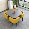 Mesa de Recepção Simples e Combinação de Cadeiras Mesa de Negociação Recepção de Loja Comercial Mesa e Cadeira Mesa Redonda Pequena para Lazer de Escritório