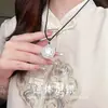 Colar de Prata Pura S999 para Mulheres, Pingente de Lótus, Estilo Chinês Tradicional, Presente para Namorada, Moderno e Elegante Dz091
