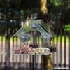 [Más Vendido de Amazon] Comedero de Aves Transparente Triangular con Forma de Casa de Plástico Acrílico Plexiglás Sub-Comedero