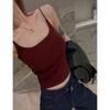 Otoño e Invierno Lija Cálido Rojo Hermoso Ajustado Pequeño Camisola Ropa Interior para Mujer Hermosa Espalda Una Pieza Top Cepillado