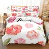 Amazon transfronterizo tres piezas flor de amor impresión digital 3D ropa de cama comercio exterior Fábrica de Textiles para el Hogar al por mayor