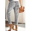 Deseo Transfronterizo Aliexpress Jeans de Mujer Moda Casual Calle Tendencia Estilo Coreano Pantalones Rectos Pantalones Rotos