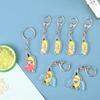 Gato Feliz Gato Banana Dibujo Animado Colgante Mochila Llavero Acrílico Expresión de Marca Personalizada Bolsa Gato de Internet
