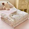 Colcha de verão de renda pequena e fresca, conjunto de quatro peças, macia, capok, fio enrugado, lençol, dormitório de estudante, solteiro, casal, roupa de cama de peça única