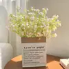 Ramo de Flores Artificiales de Goma Suave al Tacto de 5 Ramas de Gypsophila para Decoración de Sala de Estar, Arreglo Floral, Disponible para Dropshipping
