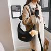 Bolsa Texchy de Veludo para Mulheres Outono e Inverno 2023 Nova Bolsa Dumpling para o Trabalho Casual Versátil Grande Capacidade Bolsa Transversal para Estudantes
