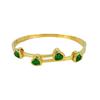 Pulsera cuadrada de imitación de circón con cierre de hebilla europea y americana, joyería de acero inoxidable que conserva el color, pulsera de amor verde rosa para profesores