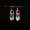Brincos Longos com Franjas Estilo Boho Temperamento de Nicho Estilo Étnico Acessórios de Brinco para Férias de Verão em Yunnan