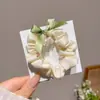 Goma para el pelo tipo scrunchie grande estilo coreano, banda elástica de alta elasticidad, goma elástica con estampado de leopardo, accesorio versátil para el cabello para mujer