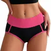 Venta Caliente Transfronteriza Europea y Americana Tanga de Mujer de Cintura Alta con Bloques de Color Pierna Ancha Antirozaduras Levantamiento de Piernas Levantamiento de Glúteos Control de Abdomen Ropa Interior para Mujer En Stock