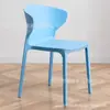 Silla de Comedor de Plástico Simple Nórdica Silla Moderna para el Hogar con Respaldo Taburete Grueso Casual Silla de Comedor Apilable Creativa de Colores