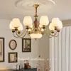Lámpara de araña de estilo chino nuevo inspirada en el zen, lámpara de sala de estar totalmente de cobre, iluminación para comedor con estética de la dinastía Song, accesorio de iluminación de Año Nuevo con forma de calabaza de estilo chino