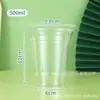 Copo de chá de leite copo de café descartável 500ml embalagem plástica para bebidas pet com tampa copo de bebida gelada Starbucks lote