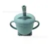 Taza de Aprendizaje para Bebés con Popote de Silicona Taza de Beber Agua con Tapa Antipolvo y Anticaídas Taza para Snacks de Silicona de Grado Alimenticio Punto Transfronterizo