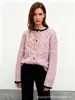Cardigan de Tricô Torcido Suave e Macio para Mulheres, Novo Estilo Outono e Inverno, Cardigan Curto Solto e Versátil para Figuras Baixas