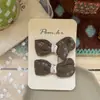 Novo Grampo de Cabelo de Renda com Laço Estilo Coreano Floral para Crianças, Doce Tecido de Outono e Inverno Lateral Quebrado Franja Presilha de Pato