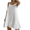 Bata de Noche de Tirantes Blanca de Moda Europea y Americana, Holgada, Cómoda, Transpirable, Conjunto Nuevo de Verano 2023, Ropa de Casa para Mujer