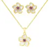 Set de Collar y Aretes Florales para Mujer Transfronterizo de Amazon 2026, Elegante y Versátil Exquisito Set de Joyería