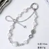 Cadena de Teléfono de Cristal con Lazo Iridiscente Estilo Corto Cuentas de Limón Cordón para Teléfono Llavero de Muñeca Accesorio para Bolsa
