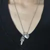 Collar Colgante de Joyería Transfronteriza Plata Tailandesa Vintage Desgastado Tumba Corazón Espada Pequeña Estilo Europeo y Americano Gama Alta Otoño e Invierno