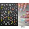 2023 nuevas pegatinas de uñas con diseño de hibisco fresco de verano, pegatinas adhesivas 3D para uñas con diseño de mariposa hueca