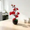 Nuevo bonsái de flor de ciruelo artificial de 7 flores y 2 capullos, adecuado para decoración del hogar, decoración de sala de estar y venta al por mayor de plantas verdes de flor de ciruelo artificial